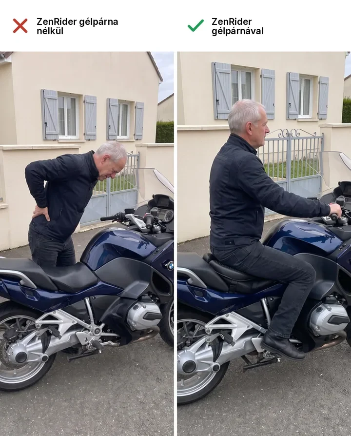 ZenRider gélpárna nélkül és vele